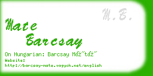 mate barcsay business card